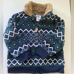 Carter’s fleece zip up top 12mo classic winter print